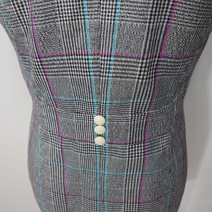 [Good Condition] Fujin Plaza Silk Check Vest Gilet Showa