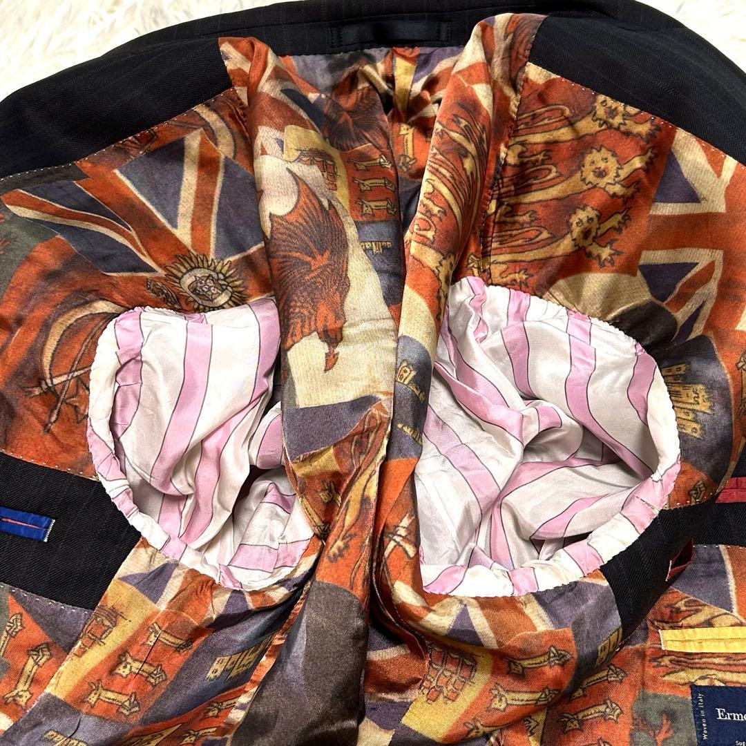 Paul Smith London Suit L Black Zegna Union Jack All Over Pattern
