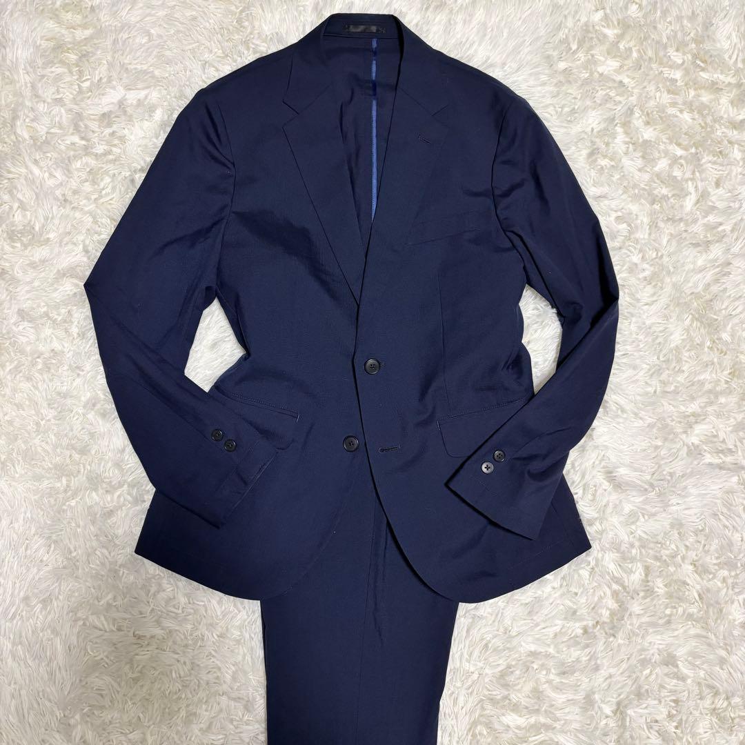 Good condition [All Japan Men's Clothing Industry Council] Travel Suit Business Setup Navy S