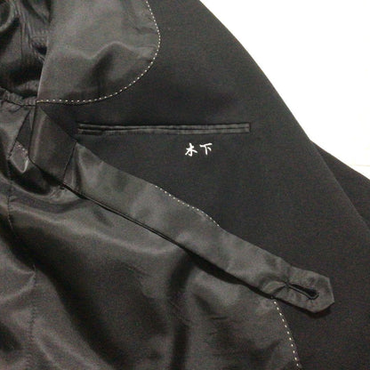 Vintage suit set up black double breasted wool 3B mode