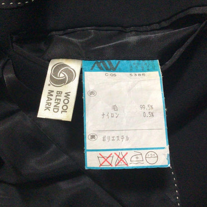 Vintage suit set up black double breasted wool 3B mode