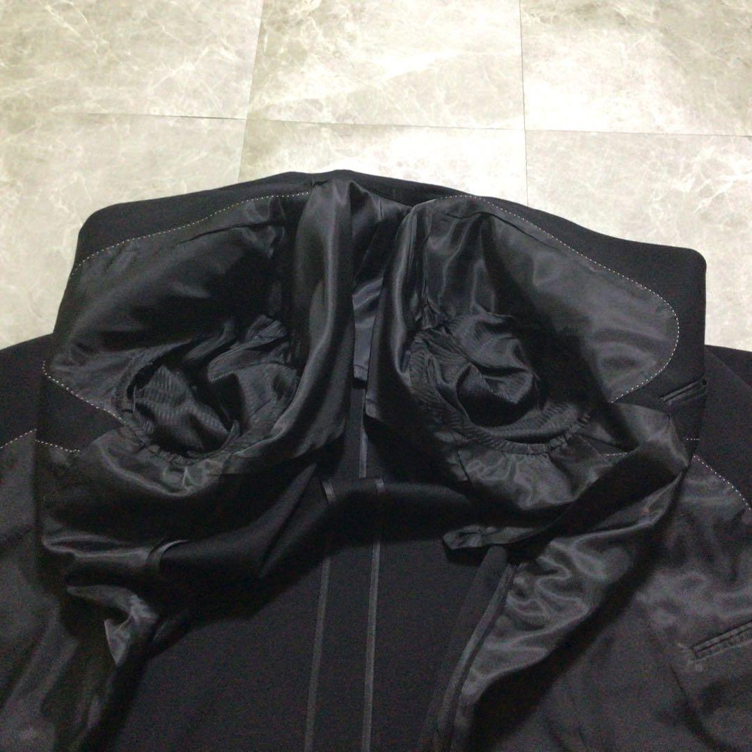 Vintage suit set up black double breasted wool 3B mode