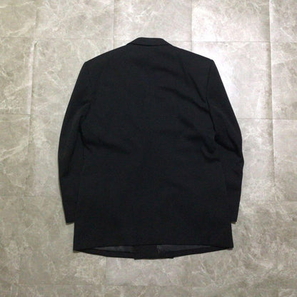 Vintage suit set up black double breasted wool 3B mode
