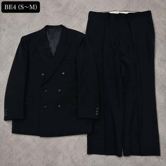 [Good Condition] Vintage Double Breasted Setup Suit Black YZIP