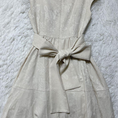 Lil Fete Dress One Piece Cabaret F Beige Full Floral Pattern Belt Included