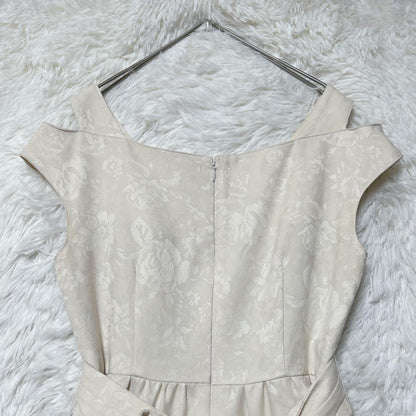 Lil Fete Dress One Piece Cabaret F Beige Full Floral Pattern Belt Included