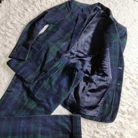 Extremely Beautiful Tomorrowland Zegna Suit 42 Cashmere Blend Black Watch [ー]