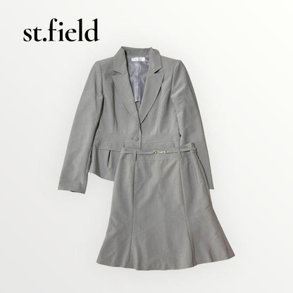 Saintfield Unlined Skirt Suit Set Formal [S] Gray Job Hunting