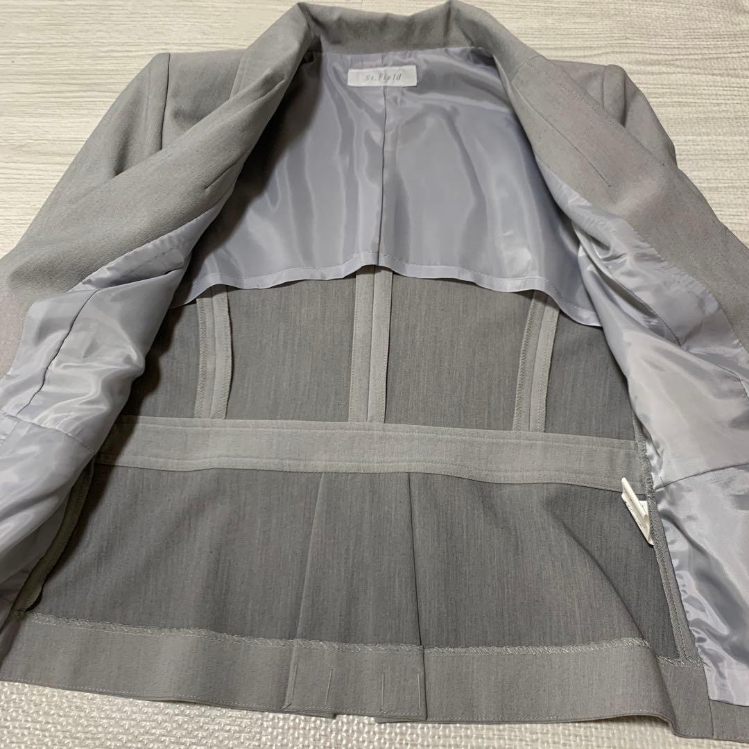 Saintfield Unlined Skirt Suit Set Formal [S] Gray Job Hunting