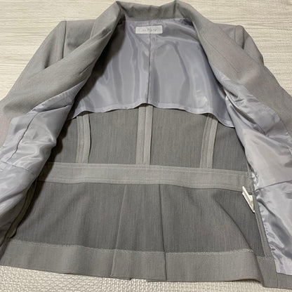 Saintfield Unlined Skirt Suit Set Formal [S] Gray Job Hunting