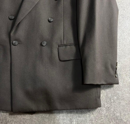 [vintage] Setup double suit smoky gray finest wool