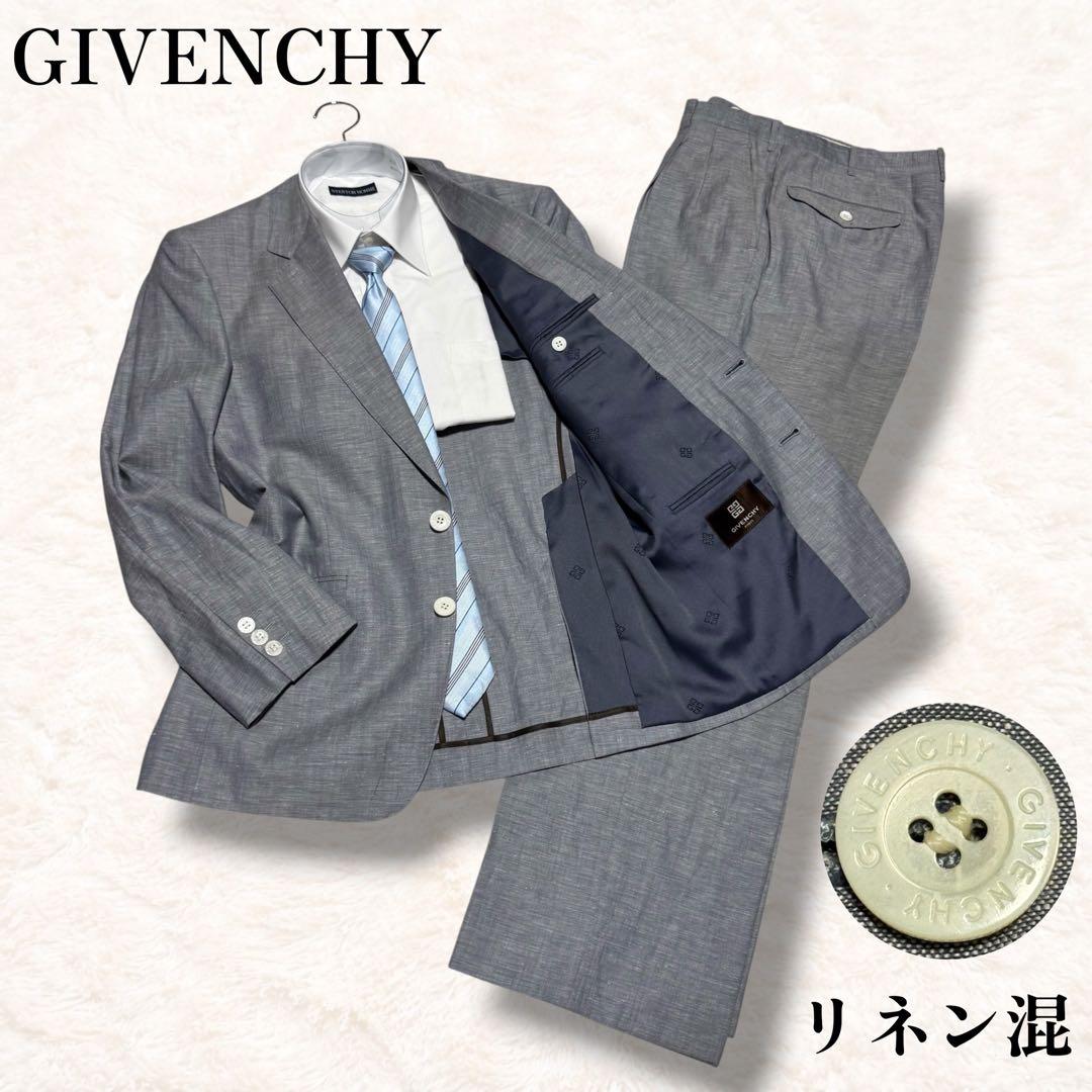 Rare Givenchy Setup Suit Wool Linen Blend Gray Summer Suit