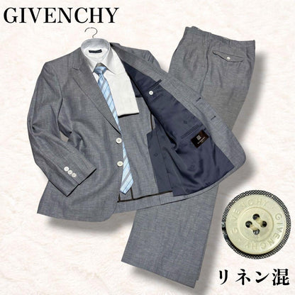 Rare Givenchy Setup Suit Wool Linen Blend Gray Summer Suit