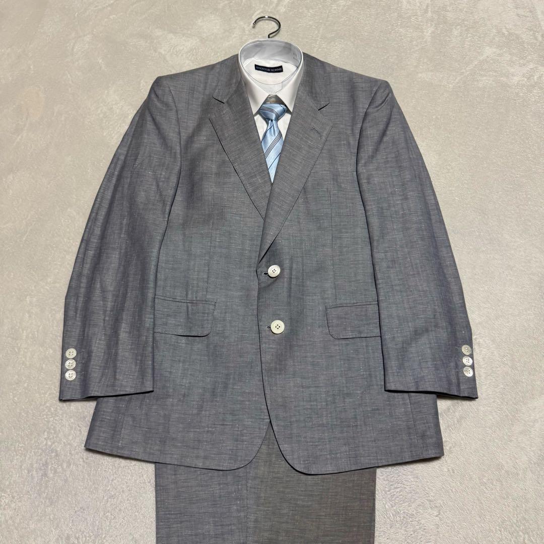 Rare Givenchy Setup Suit Wool Linen Blend Gray Summer Suit