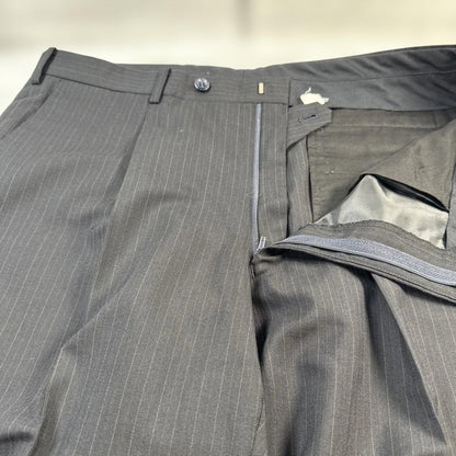 Vintage High Quality Wool Suit Setup Two Tuck Masaki Suda Black L Equivalent