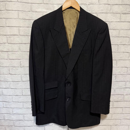 Vintage High Quality Wool Suit Setup Two Tuck Masaki Suda Black L Equivalent