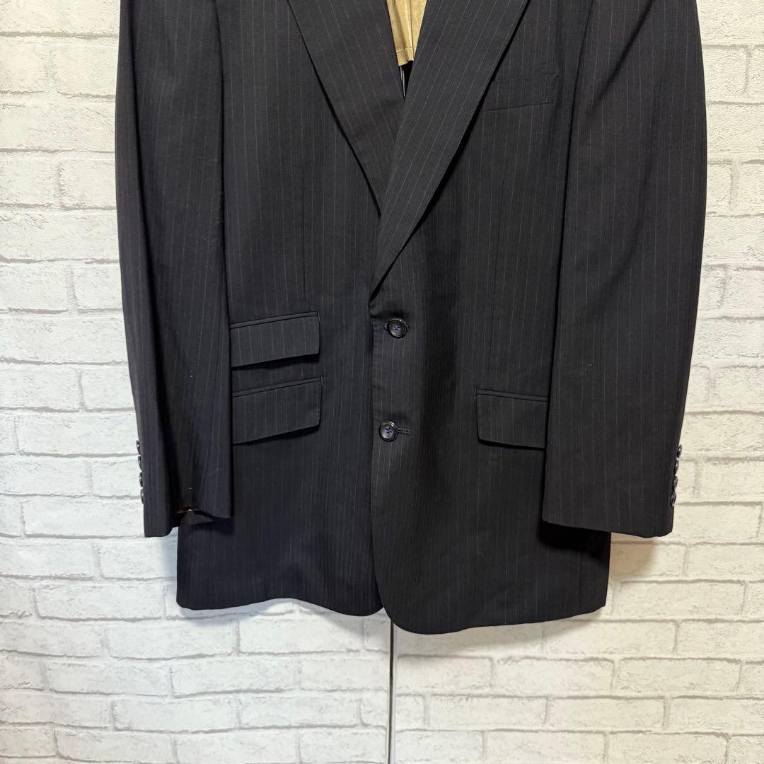 Vintage High Quality Wool Suit Setup Two Tuck Masaki Suda Black L Equivalent