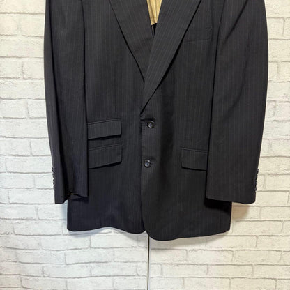 Vintage High Quality Wool Suit Setup Two Tuck Masaki Suda Black L Equivalent