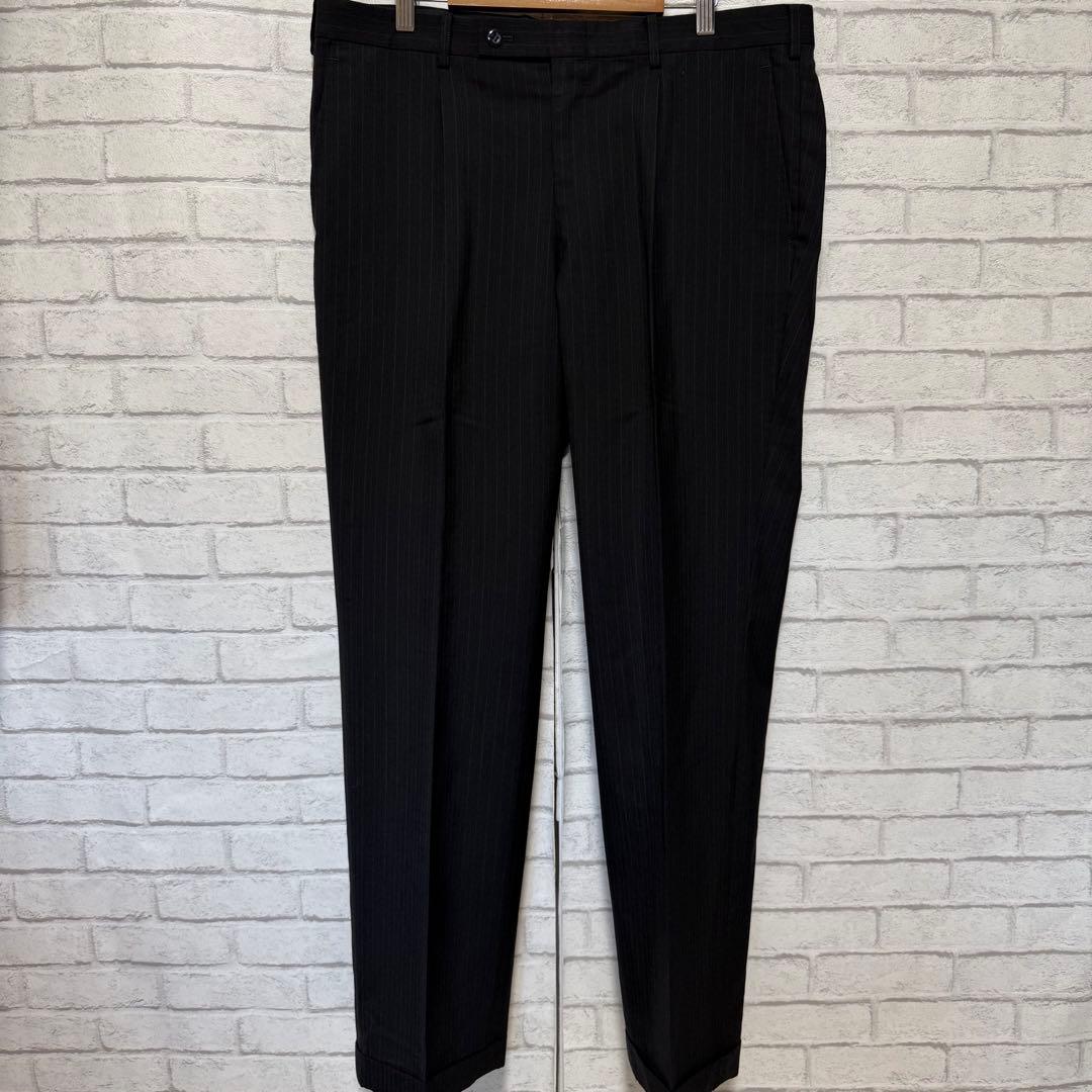 Vintage High Quality Wool Suit Setup Two Tuck Masaki Suda Black L Equivalent