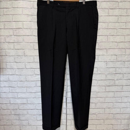 Vintage High Quality Wool Suit Setup Two Tuck Masaki Suda Black L Equivalent