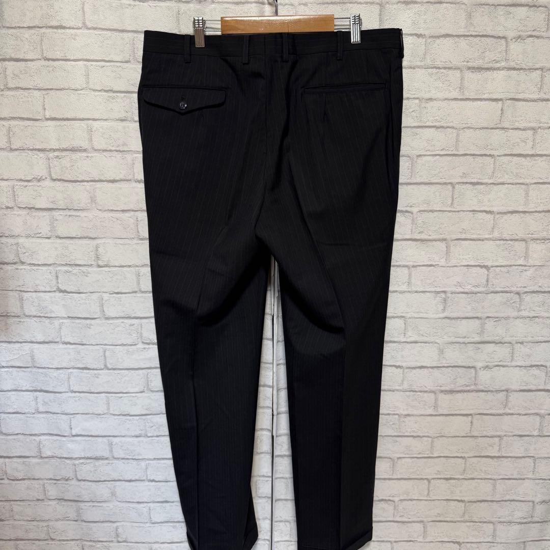Vintage High Quality Wool Suit Setup Two Tuck Masaki Suda Black L Equivalent