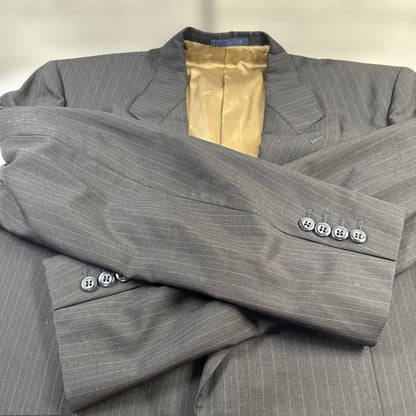 Vintage High Quality Wool Suit Setup Two Tuck Masaki Suda Black L Equivalent