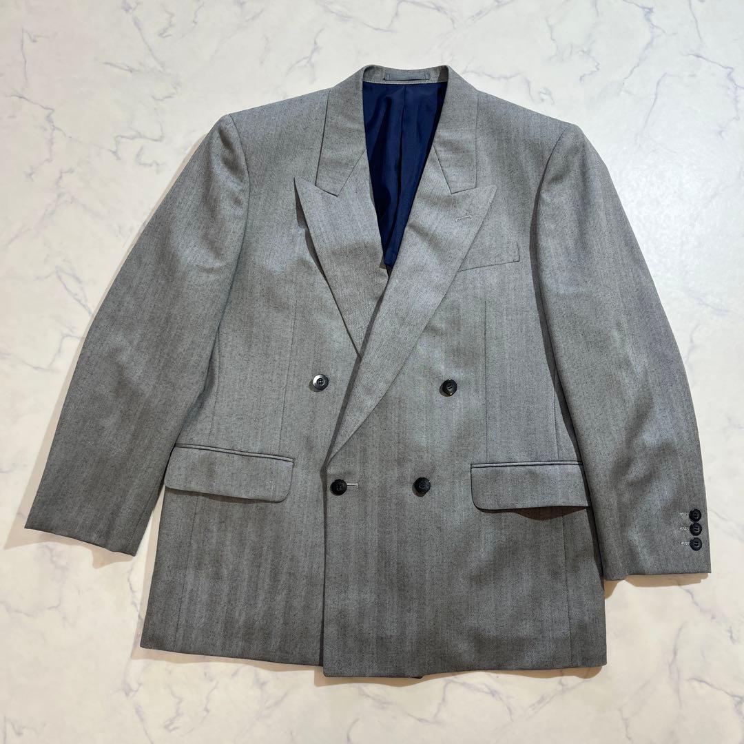 Gianni Valentino Herringbone Double Setup Gray Large Size
