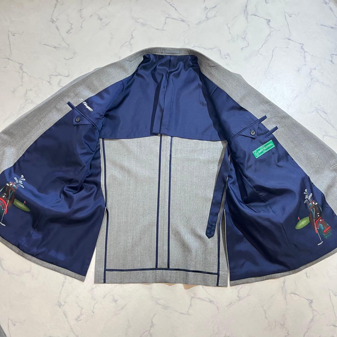Gianni Valentino Herringbone Double Setup Gray Large Size