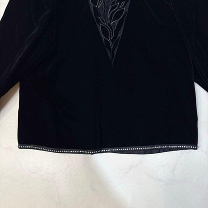 Vintage Velvet Setup Skirt Silk Embroidery Black