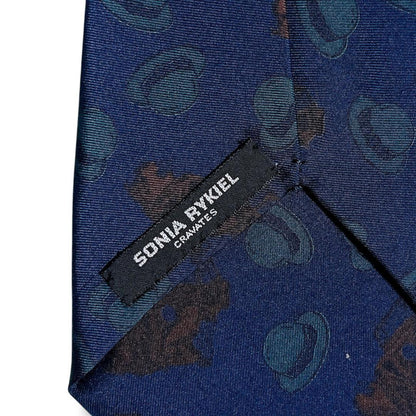 Sonia Rykiel Geometric Pattern Panel Pattern Straw Hat Brand Tie All Over Pattern Silk