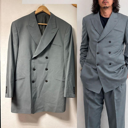 Good Condition Y2K Made in France Vintage Suit Setup Double XL Khaki
