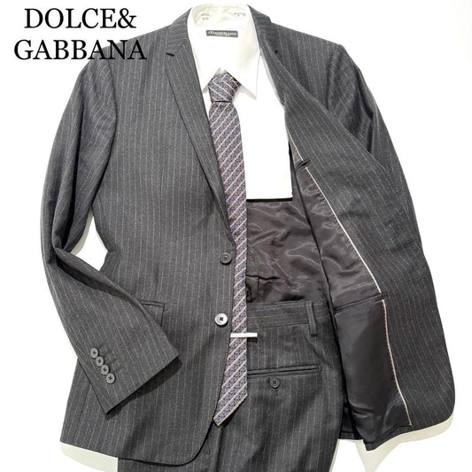 [Good Condition] DOLCE&GABBANA Setup Gray Stripe 46