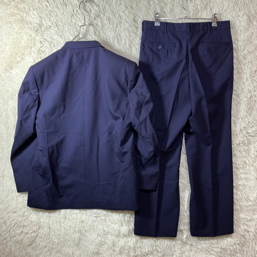 Good Condition 90s Double Setup Casual Suit Eggplant Navy Made in Japan M Equivalent