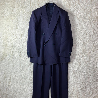 Good Condition 90s Double Setup Casual Suit Eggplant Navy Made in Japan M Equivalent