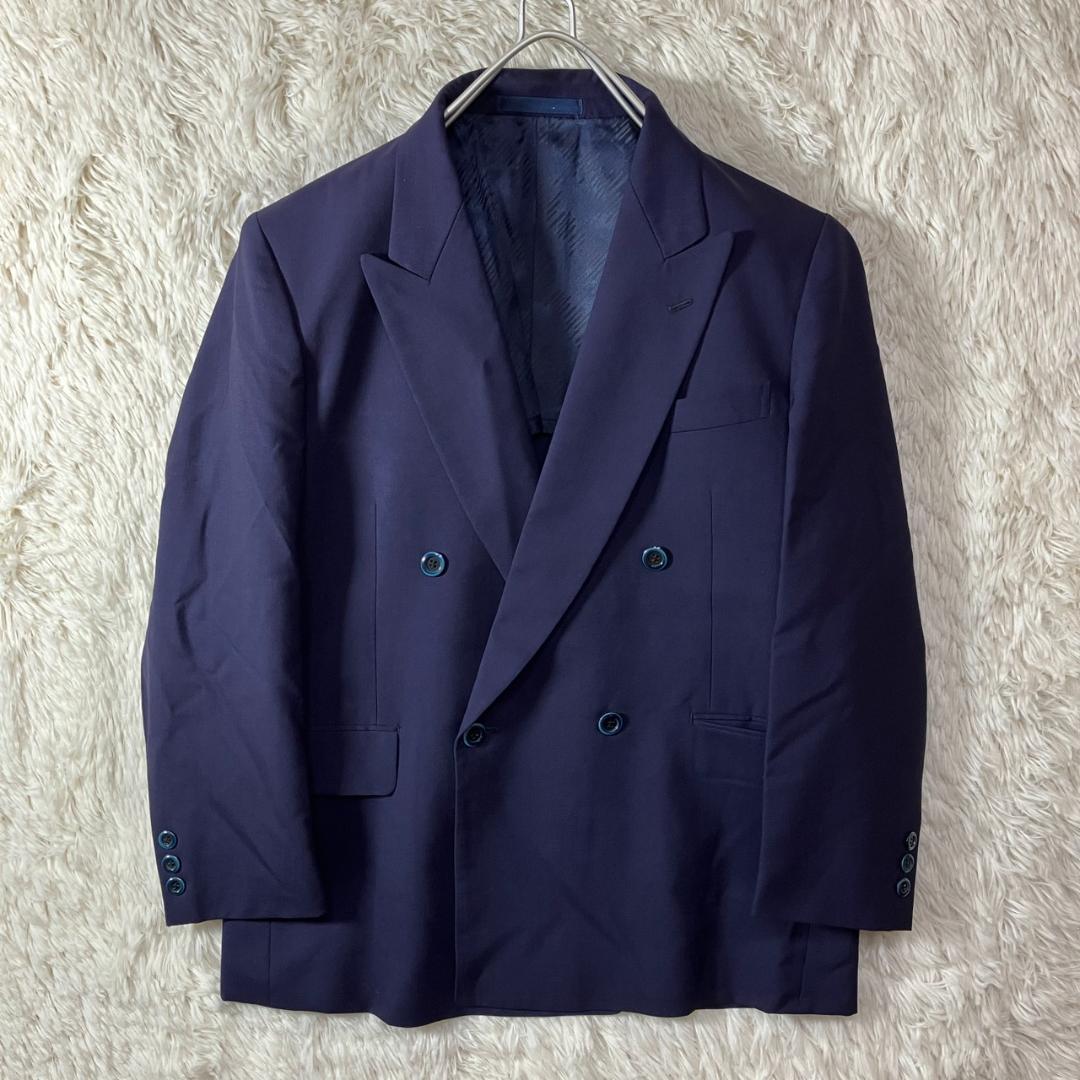 Good Condition 90s Double Setup Casual Suit Eggplant Navy Made in Japan M Equivalent