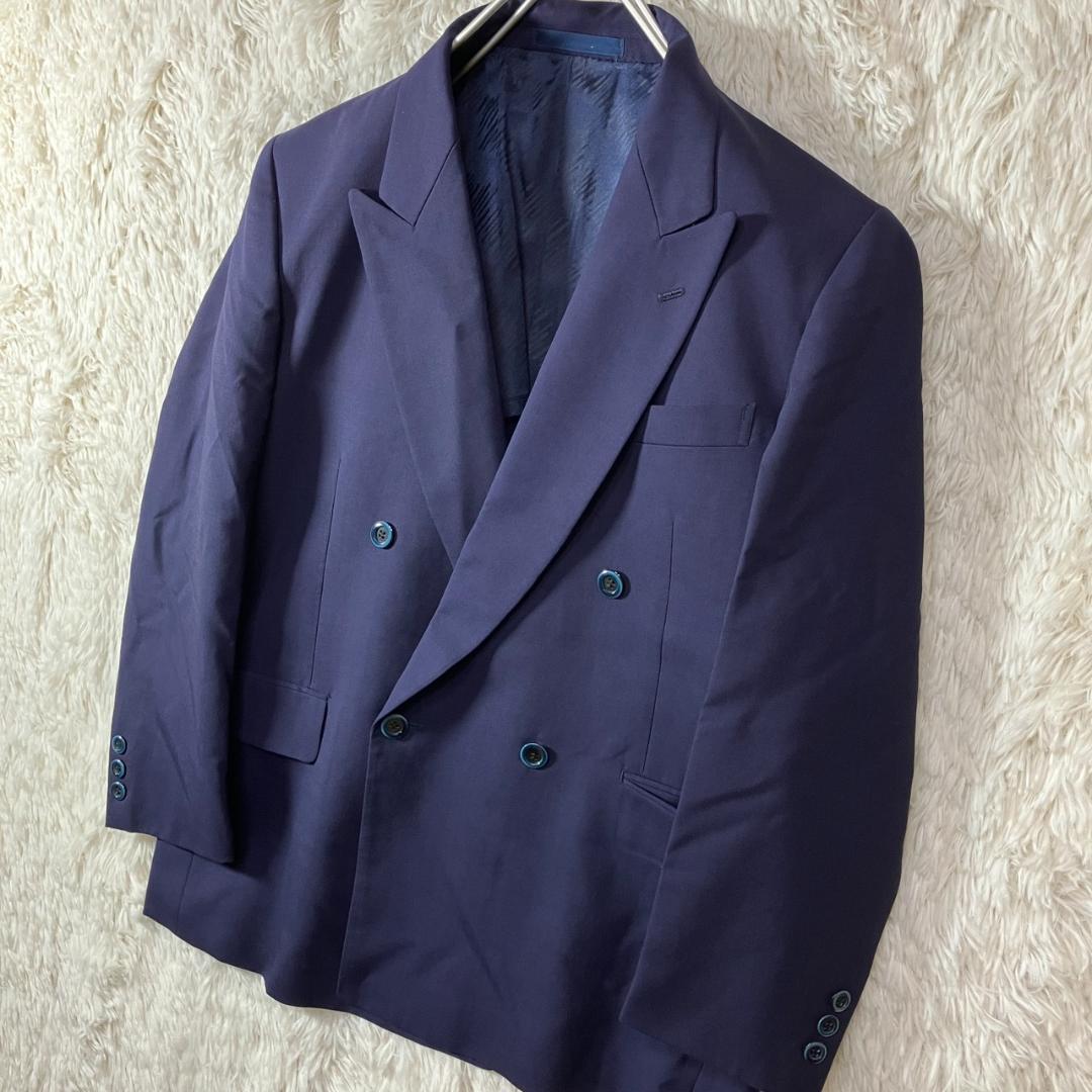Good Condition 90s Double Setup Casual Suit Eggplant Navy Made in Japan M Equivalent
