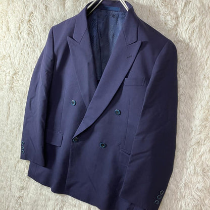 Good Condition 90s Double Setup Casual Suit Eggplant Navy Made in Japan M Equivalent