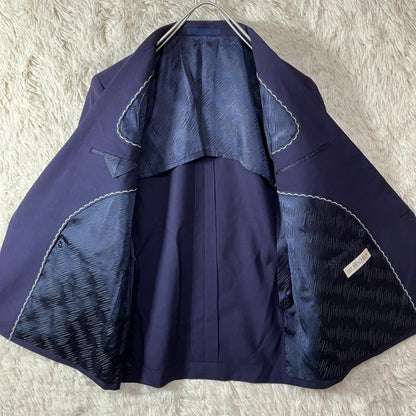 Good Condition 90s Double Setup Casual Suit Eggplant Navy Made in Japan M Equivalent