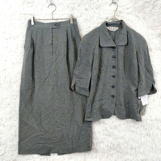 Brand new★Vintage style setup skirt suit retro gray 40