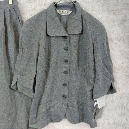 Brand new★Vintage style setup skirt suit retro gray 40