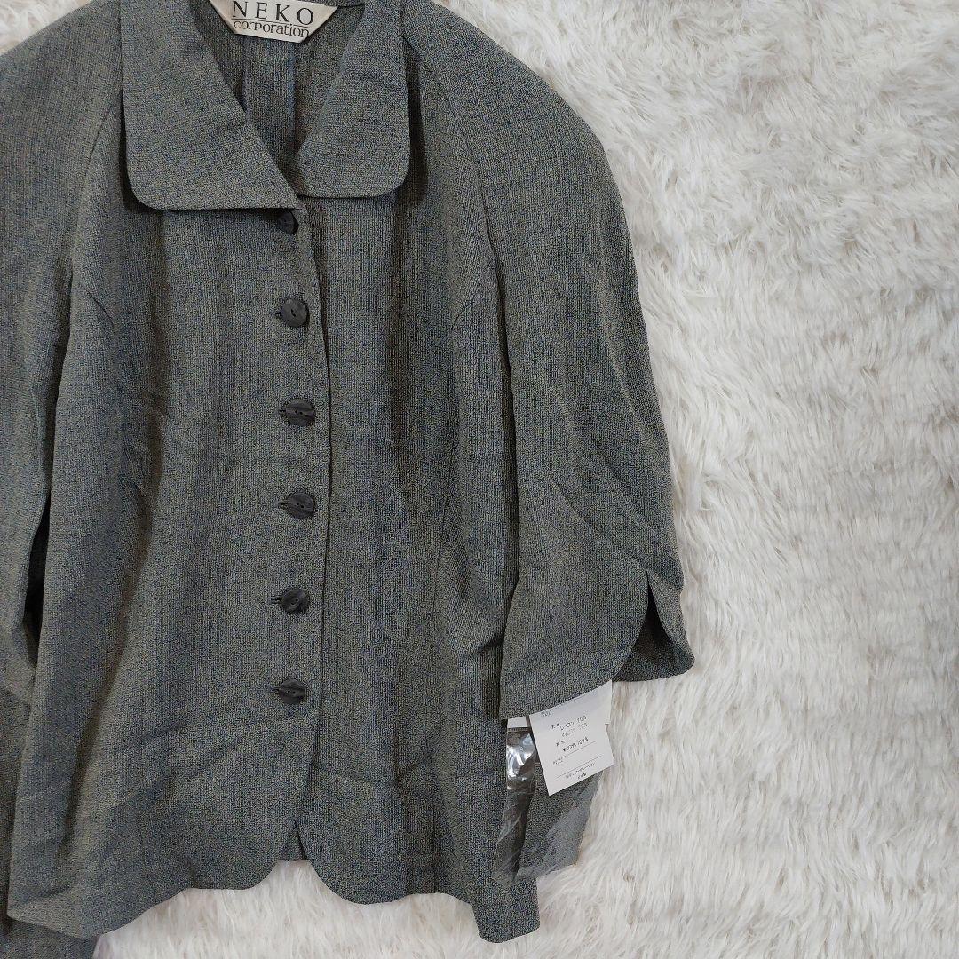 Brand new★Vintage style setup skirt suit retro gray 40