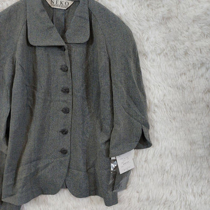 Brand new★Vintage style setup skirt suit retro gray 40