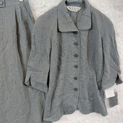 Brand new★Vintage style setup skirt suit retro gray 40