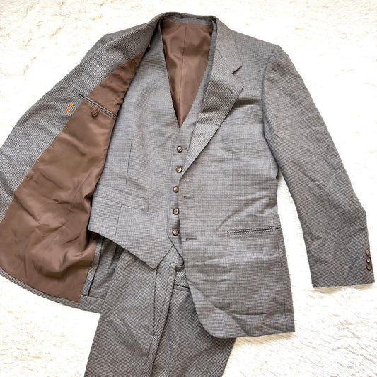 MACKENZIE Onward 3 Piece Suit Houndstooth Gray Wool 100