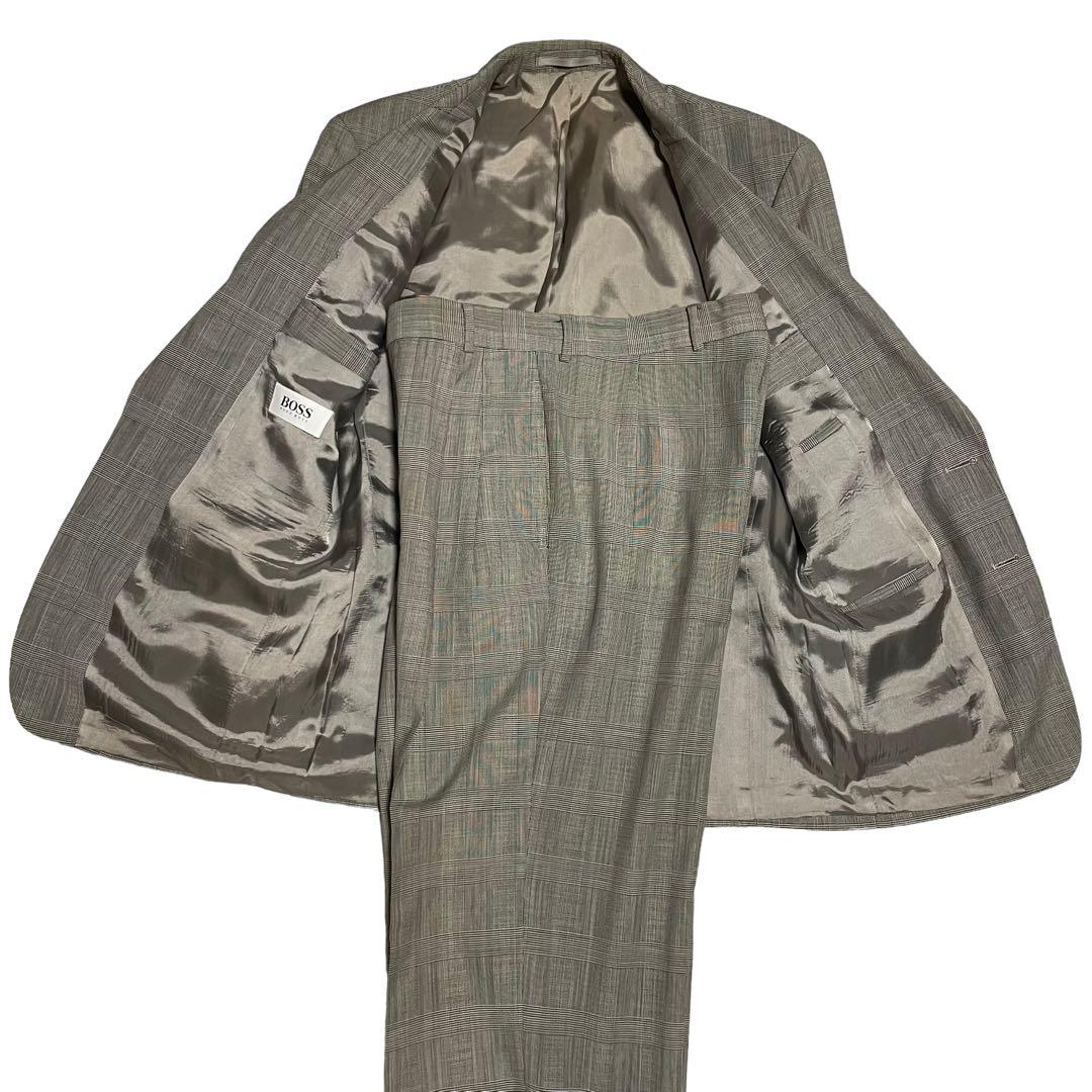 [HUGO BOSS] Glen Check Suit Setup Plaid Pattern Gray M