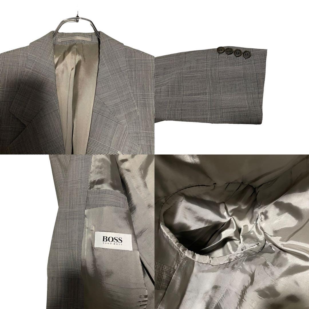 [HUGO BOSS] Glen Check Suit Setup Plaid Pattern Gray M