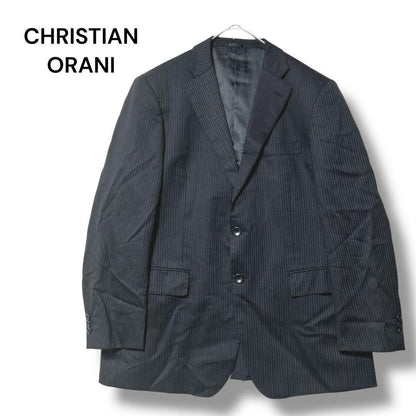 Rare Christian Orani Business Jacket Striped Black Long Sleeve F