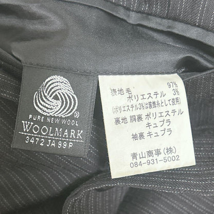 Rare Christian Orani Business Jacket Striped Black Long Sleeve F