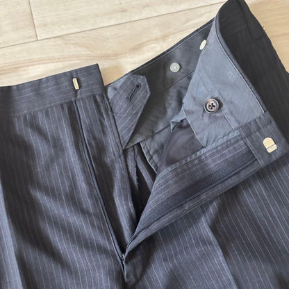 [Italian Fabric] Summer Double Suit Setup Striped Large Unlined
