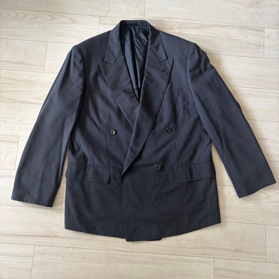 [Italian Fabric] Summer Double Suit Setup Striped Large Unlined
